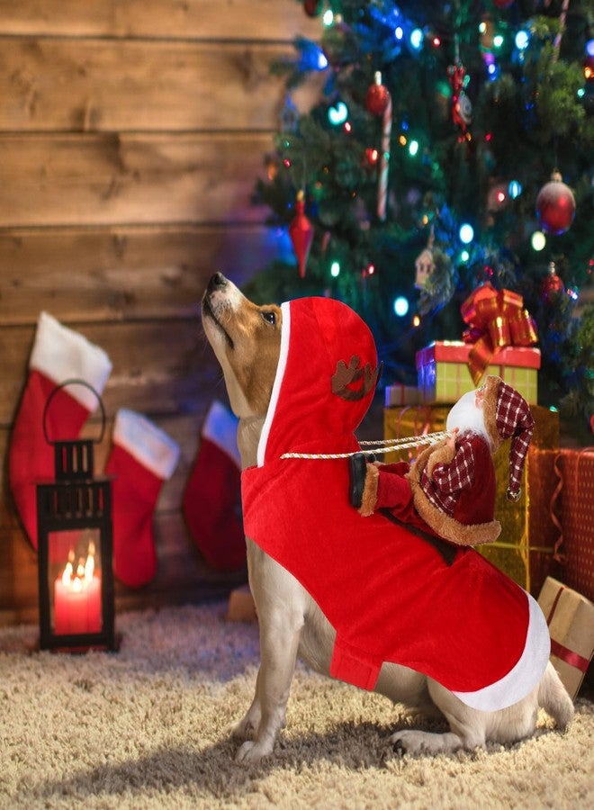 BWOGUE Santa Dog Costume Christmas Pet Clothes Santa Claus Riding Pet Cosplay Costumes Party Dressing up Dogs Cats Outfit for Small Medium Large Dogs Cats - Image 4
